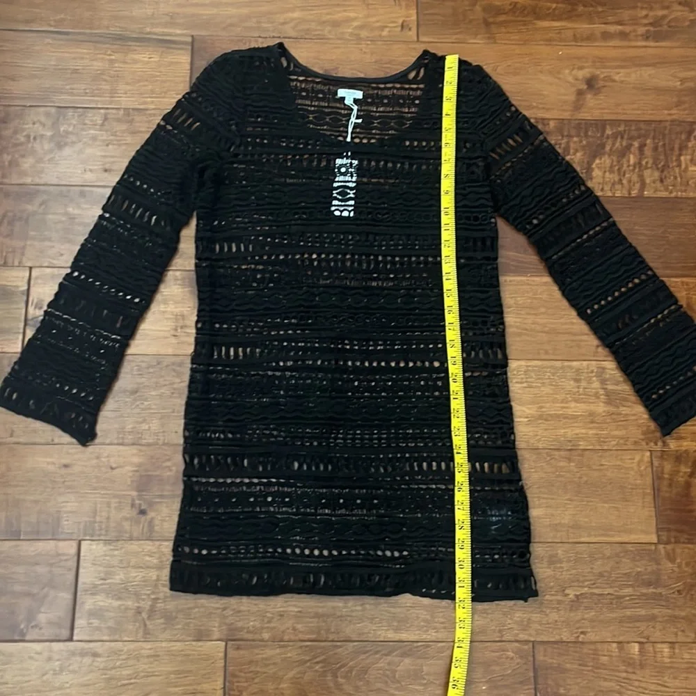 Tavik  Black Long Sleeve Sexy Dress Beach Swim Cover Up Size M